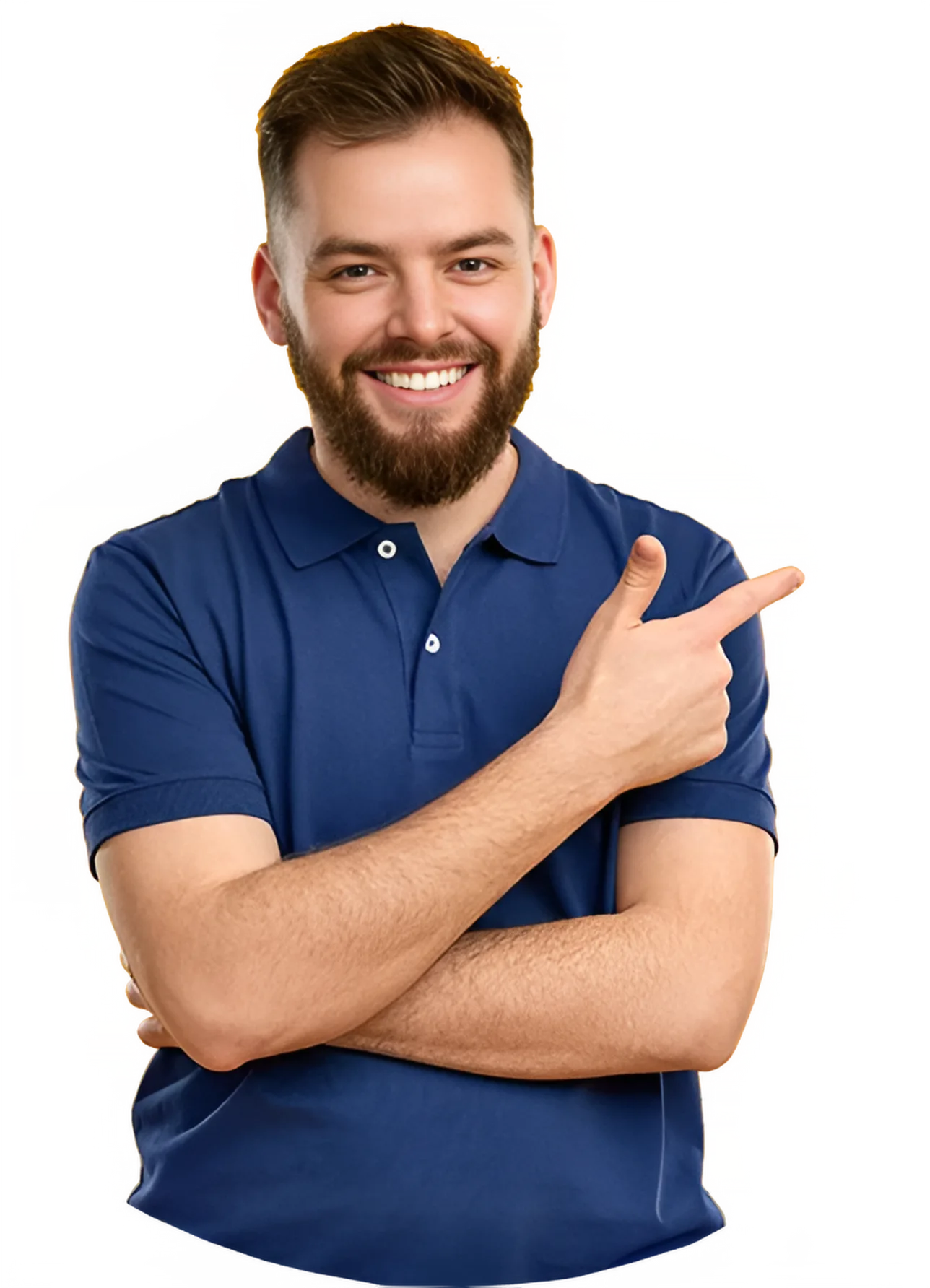 A persona image with Right Hand Gesture for home page